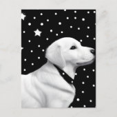 白黒かわいいレトロ犬 ポストカード (正面)