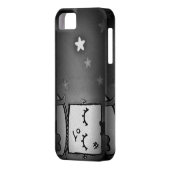 白黒かわいいロボットiPhoneケース Case-Mate iPhoneケース (裏面左)