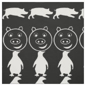 白黒かわいい動物のパターン ファブリック (見本)