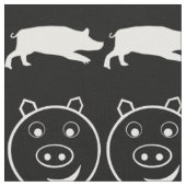 白黒かわいい動物のパターン#2 ファブリック (クローズアップ)