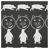 白黒かわいい動物のパターン#2 ファブリック (見本)