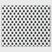 白黒かわいい包装紙を収容します ラッピングペーパー (フラット)