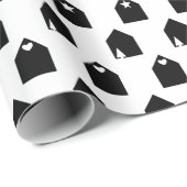 白黒かわいい包装紙を収容します ラッピングペーパー (ロールコーナー)