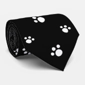 白黒かわいい子犬の前足のプリントパターン ネクタイ (ロール)