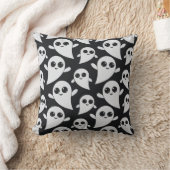 白黒かわいい幽霊ハロウィーン クッション (ブランケット)