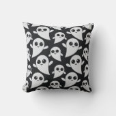 白黒かわいい幽霊ハロウィーン クッション (正面)