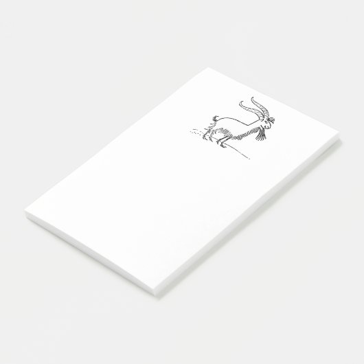 白黒かわいい微笑のヤギの漫画 ポストイット (アングル)