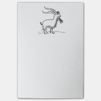 白黒かわいい微笑のヤギの漫画 ポストイット