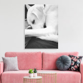 白黒かわいい犬のパパの写真 キャンバスプリント (インサイチュ (リビング))