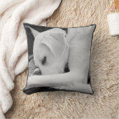 白黒かわいい犬のパパの写真 クッション (ブランケット)