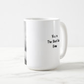 白黒かわいい犬のパパの写真 コーヒーマグカップ (正面右)