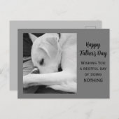 白黒かわいい犬のパパの写真 シーズンポストカード (正面/裏面)