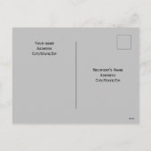 白黒かわいい犬のパパの写真 シーズンポストカード (裏面)