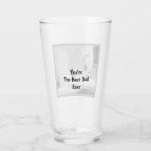 白黒かわいい犬のパパの写真 タンブラーグラス (裏面)