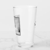 白黒かわいい犬のパパの写真 タンブラーグラス (左)