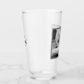 白黒かわいい犬のパパの写真 タンブラーグラス (右)