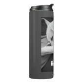 白黒かわいい犬のパパの写真 タンブラー (回転左)