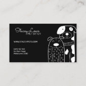 白黒かわいい犬ペットシッター |ドッグウォーカー 名刺 (裏面)