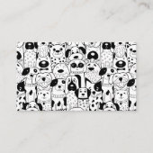 白黒かわいい犬ペットシッター |ドッグウォーカー 名刺 (正面)