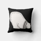 白黒かわいい白くま クッション (裏面)