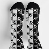 白黒かわいい窓ガラスのポープレイド ソックス (上部)