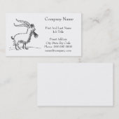 白黒かわいい笑顔ヤギの漫画 名刺 (正面/裏面)