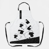 白黒かわいい羊 エプロン (正面)