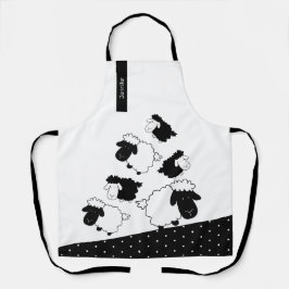 白黒かわいい羊 エプロン