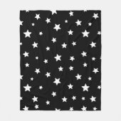 白黒かわいい美的星模様 フリースブランケット (正面)