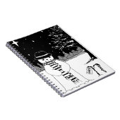 白黒かわいい雪だるま雪のシーンクリスマス ノートブック (右側)