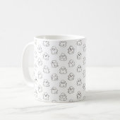 白黒かわいい飛んでいる幽霊 コーヒーマグカップ (正面左)