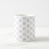 白黒かわいい飛んでいる幽霊 コーヒーマグカップ (中央)