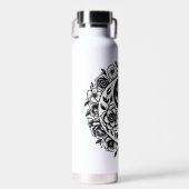 白黒かわいらしフローラ陰陽 ウォーターボトル (正面)