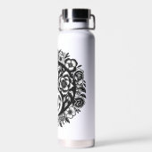 白黒かわいらしフローラ陰陽 ウォーターボトル (背面)