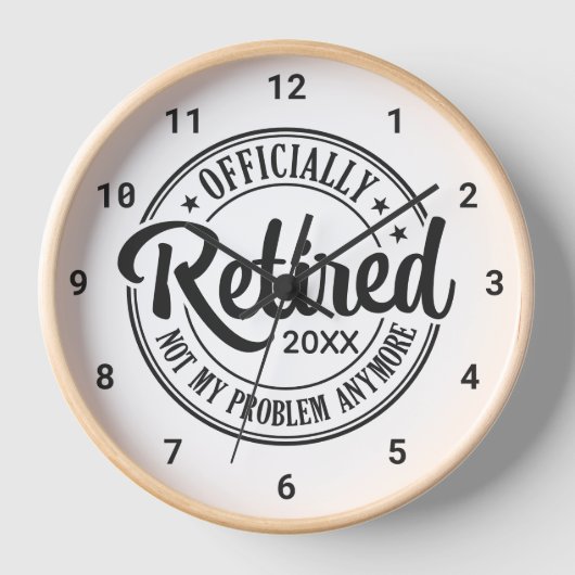 白黒が公式退職した 壁時計 (正面)