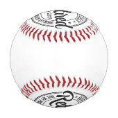 白黒が公式退職した 野球ボール (裏面)