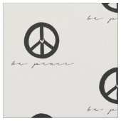 白黒が平和のサイン ファブリック (クローズアップ)