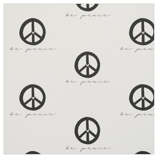 白黒が平和のサイン ファブリック (見本)