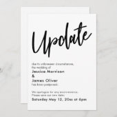 白黒が延期結婚した更新の告知 招待状 (正面/裏面)