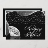 白黒きらきら光るなダイヤモンドの結婚式招待状 招待状 (正面/裏面)