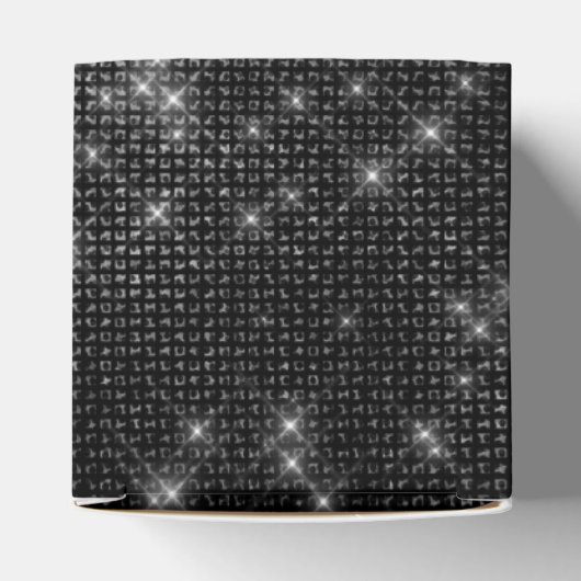 白黒きらめくモノグラム – 名前の追加 フェイバーボックス (上部)