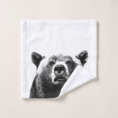 白黒くまの森林動物 バスタオルセット (ウォッシュタオル)