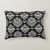 白黒こうもりダマスク アクセントクッション (正面)