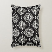 白黒こうもりダマスク アクセントクッション (正面(垂直))