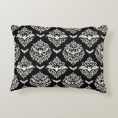 白黒こうもりダマスク アクセントクッション (裏面)