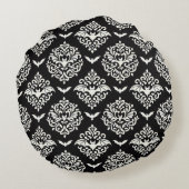 白黒こうもりダマスク ラウンドクッション (裏面)