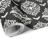 白黒こうもりダマスク ラッピングペーパー (ロールコーナー)