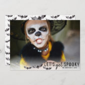 白黒こうもりハロウィンホリデーフォト 招待状 (正面/裏面)