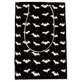 白黒こうもりブラックハロウィーン ミディアムペーパーバッグ (正面)