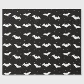 白黒こうもりブラックハロウィーン ラッピングペーパー (フラット)